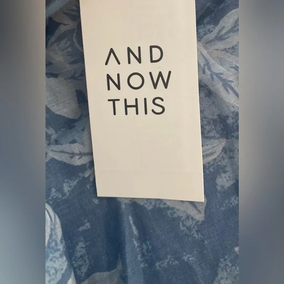 NWT.. AND NOW THIS WOMENS BLUE FLORAL RUFFLE STRAP MINI DRESS - Picture 12 of 13